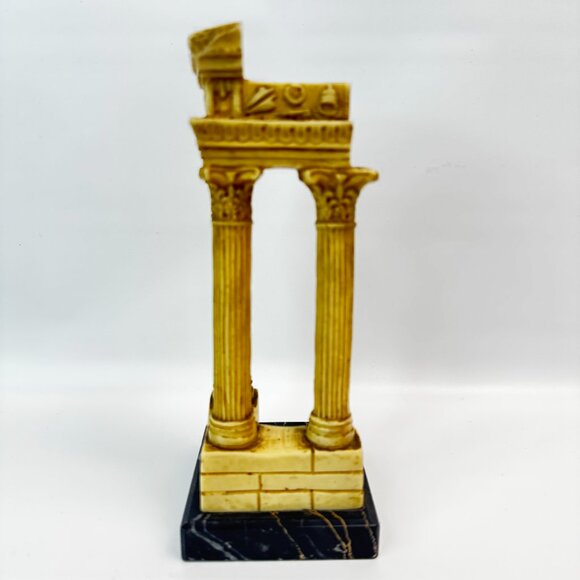 Temple of Vespasian Italian Column Statue Resin Marble base made in Italy - Picture 5 of 15